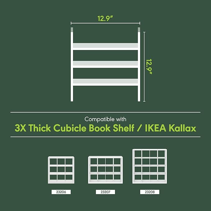 Furinno Cubicle Cube Insert, 3-Shelf Cube Organizer, 3-Tier Shelf Accessory - Image 4