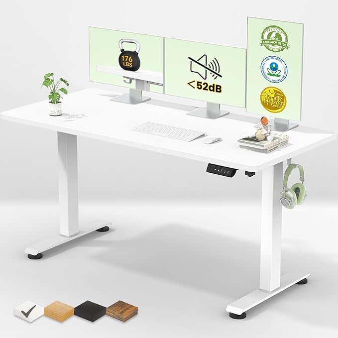 Veken 55 Inch Large Electric Standing Desk, Sit to Stand Up, Heights Adjustable by Veken