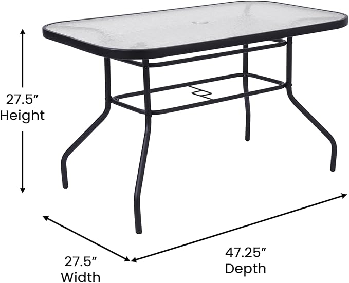 Flash Furniture Tory Rectangle Patio Table - Image 3