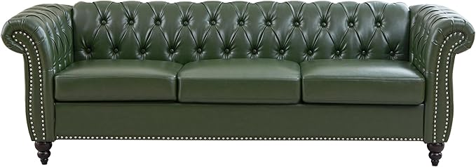 Mid-Century Sofa Chair, Faux Leather Accent Chair - Image 7