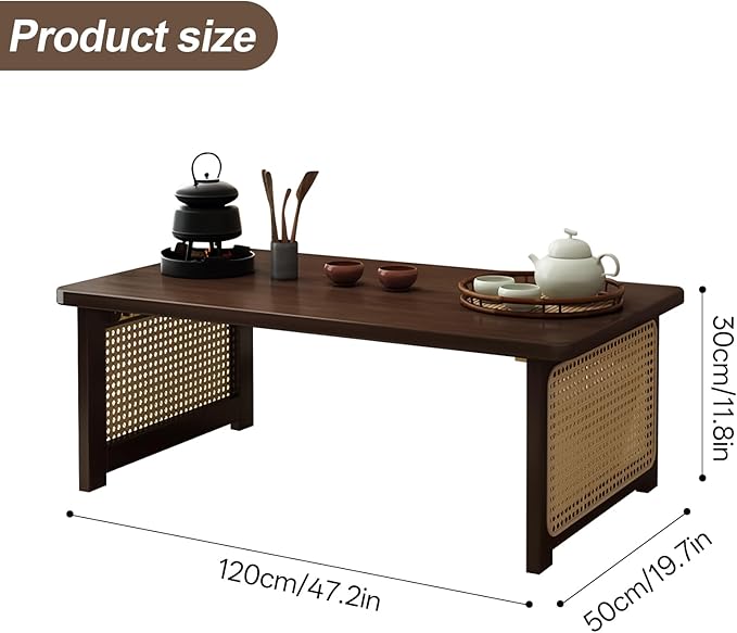 Foldable Japanese Floor Table Lightweight, No Assembly Required, Eco-Friendly - Image 2