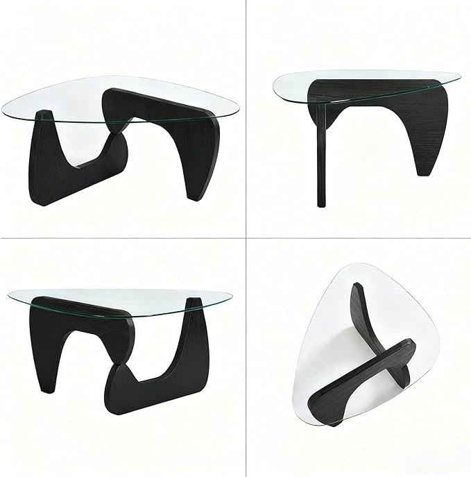 Modern Coffee Table for Living Room, 35.8" Minimalist Black Center Table - Image 6