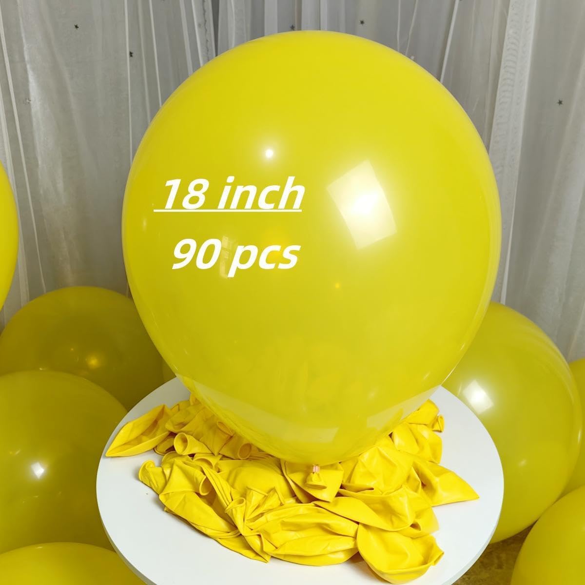 90 Pack Yellow Balloons 18 inch Yellow Latex Big Balloons for Party Decorations and Events ZWZLIULIAN