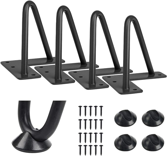 SMARTSTANDARD 4 Inch Heavy Duty Hairpin Furniture Legs, Metal Home DIY Projects by SMARTSTANDARD