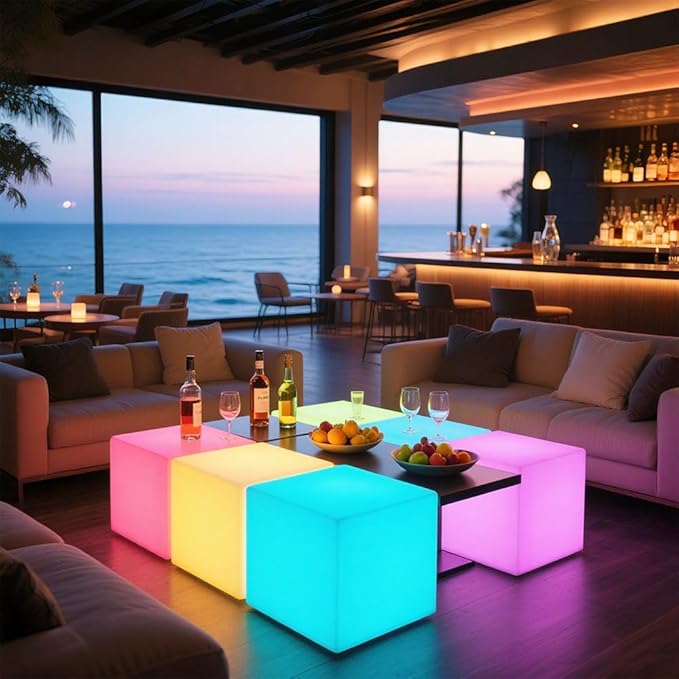 16'' Cordless LED Cube Chair Light, LED Cube Seat - Image 7
