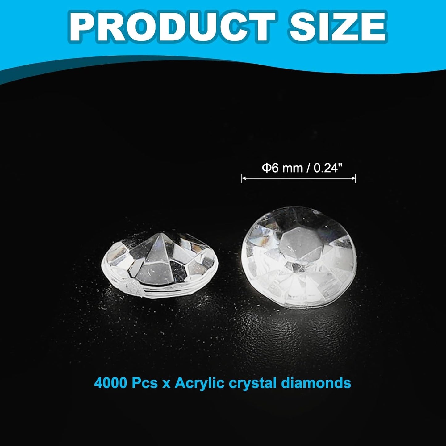 PATIKIL 4000 Pcs Wedding Table Scatter Confetti Crystals 6mm Acrylic Diamonds Vase Fillers Gems for Table Centerpiece Decorations Party Vase Beads, White