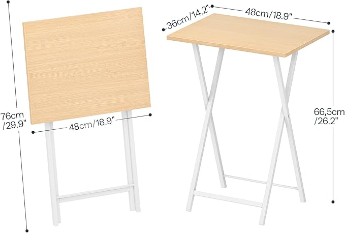 HOOBRO Folding TV Tray Tables, Industrial Snack Tables - Image 3