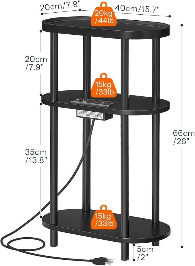 HOOBRO Small Narrow Side Table - Image 3