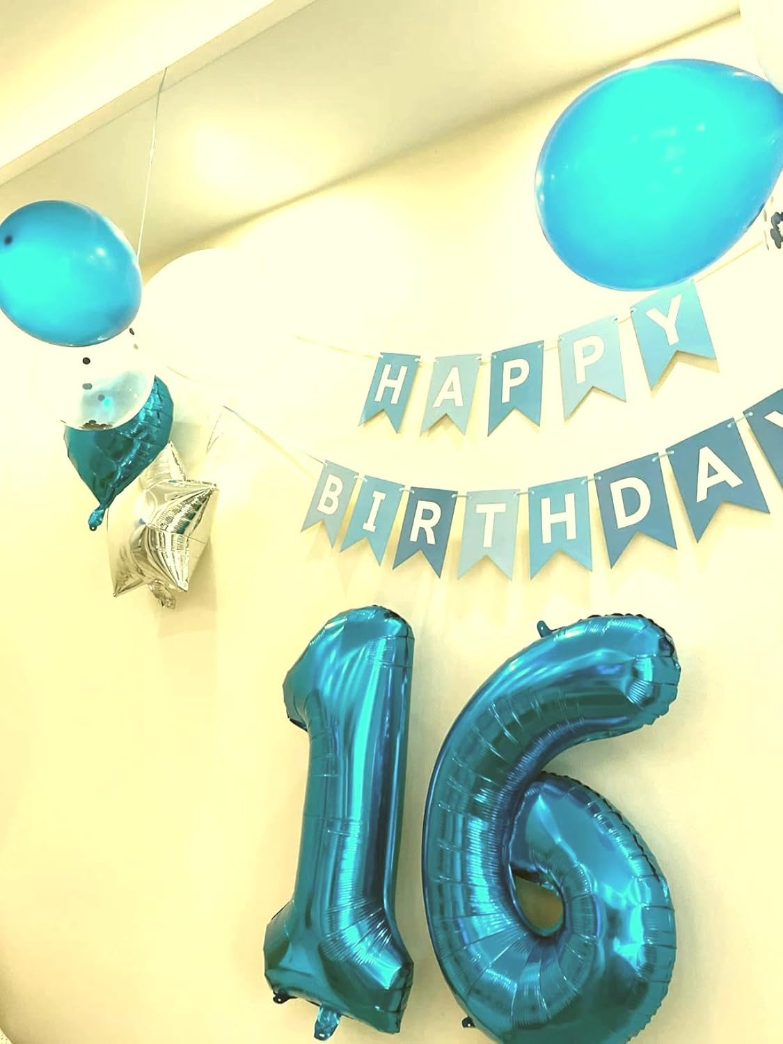 Blue Number 7 Birthday Balloon 40 Inch, Digital Balloons for 7 17 27 70 77 Party Celebration Decorations Supplies,Blue Mylar Foil Numbers Balloon for Seven Wedding Anniversary