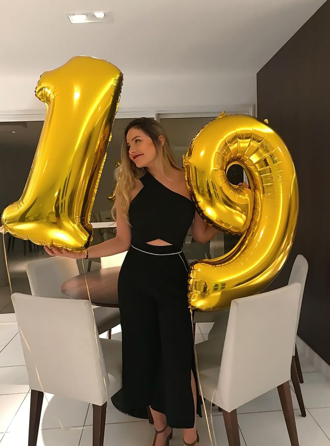 40 Inch Gold Number 1 balloon,Big Foil Mylar Balloon 1st 1 11 21 31 41 51 81 Party Wedding Birthday Bridal Baby Shower Graduation Anniversary Celebration Decoration