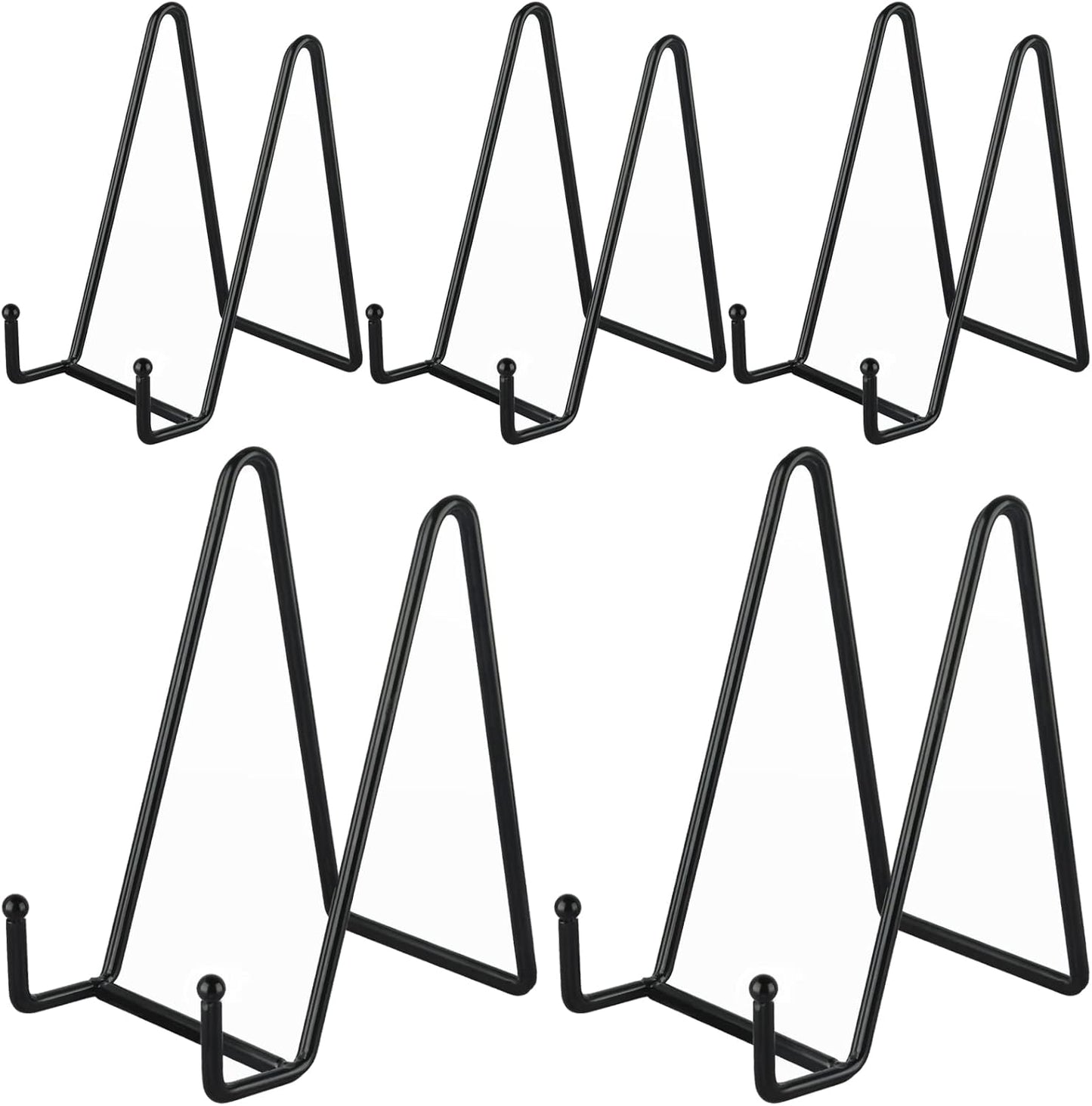 IBosins 5 Pack 6 Inch Plate Holder Display Stands, Metal Black Frame Stand for Picture, Book, Photo Easel, Creation, Collectibles