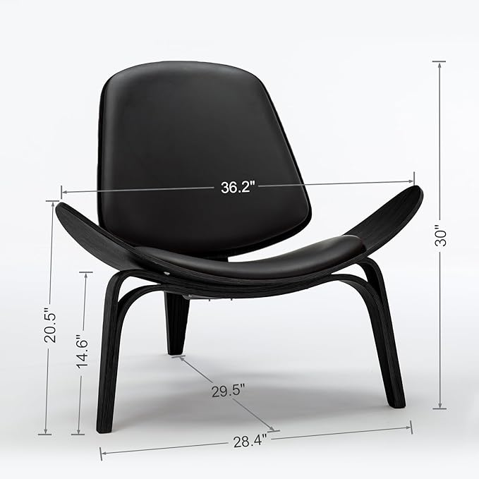 OAKHAM Comfy Shell Chair, Mid Century Modern Accent Chair - Image 2
