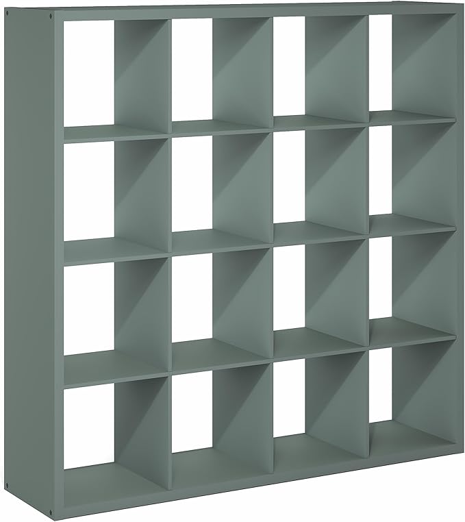 Furinno Cubicle Book Shelf, 16-Cube Bookshelf, Extra Thick Frame Reversible - Image 7