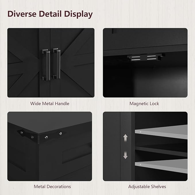usikey Buffet Cabinet, 61” Large Sideboard Buffet Storage Cabinet - Image 7