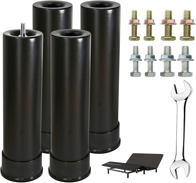 9 Inch Metal Adjustable Bed Base Frame Leg Replacement Heavy Duty Extra Height by Unknown