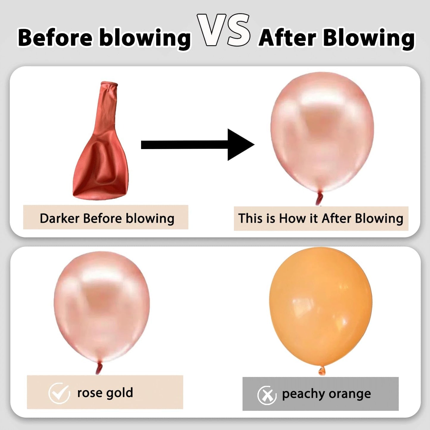 Rose Gold Confetti Balloons, 50pcs 12 Inch Metallic Confetti White and Rose Gold Latex Balloons with 33 Feet String for Birthday Party Wedding Anniversary Gender Revea Decorations