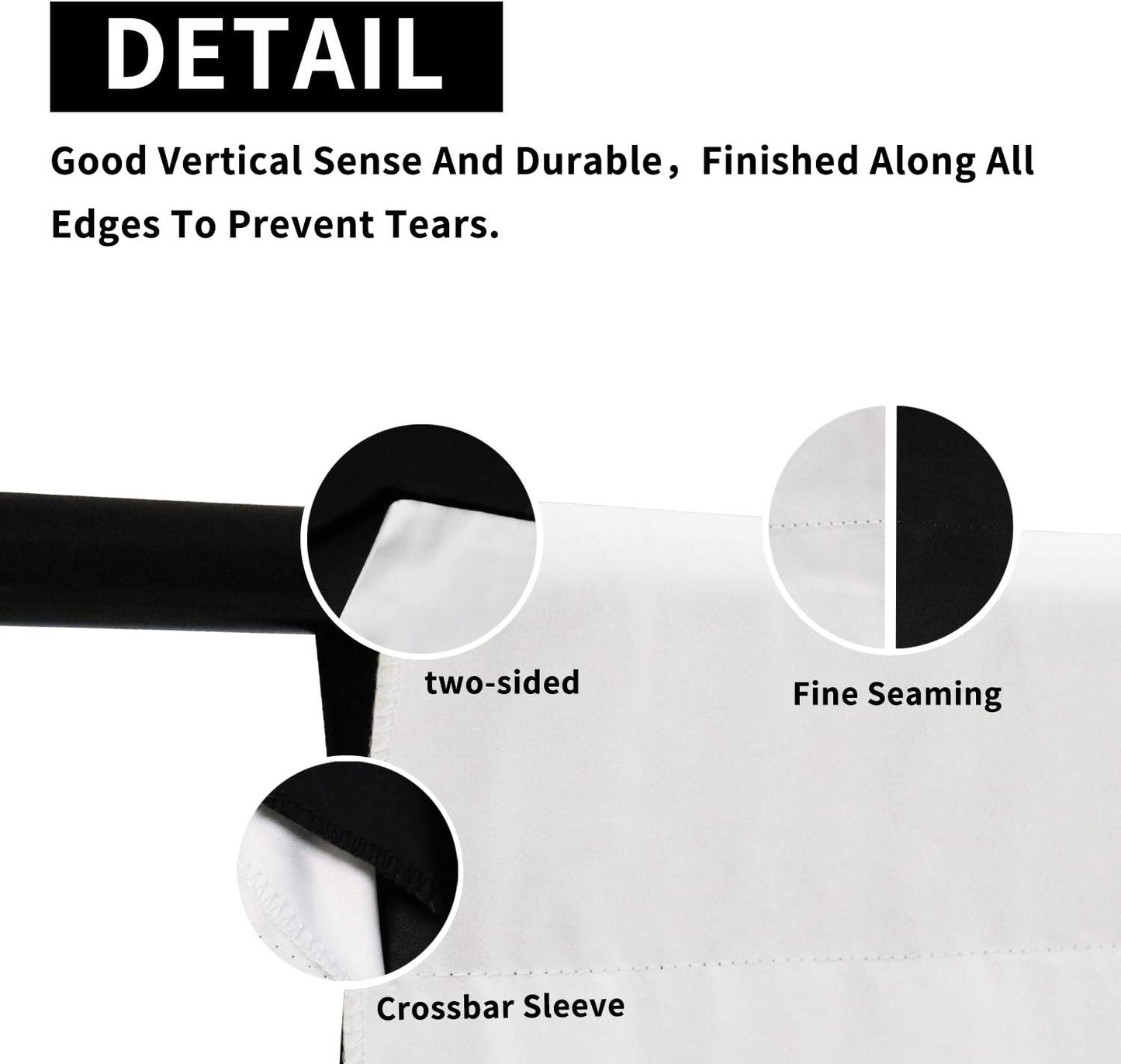 ISSUNTEX 9X15 ft Background Muslin Backdrop, Photo Studio, Collapsible High Density Screen for Video Photography and Television-Black/White