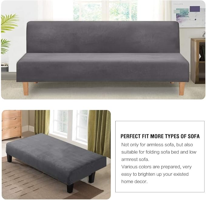 H.VERSAILTEX Real Velvet Futon Cover Armless Sofa Covers Sofa Bed Covers - Image 5