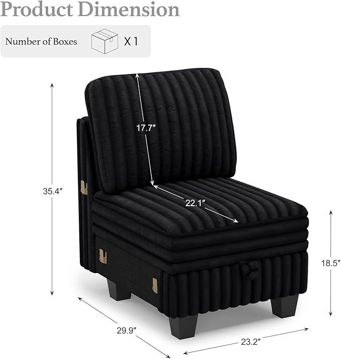 Belffin Plush Corduroy Single Module - Image 2