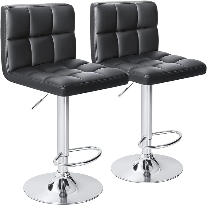 Homall Bar Stools Modern PU Leather Adjustable Swivel Barstools, Armless by Homall