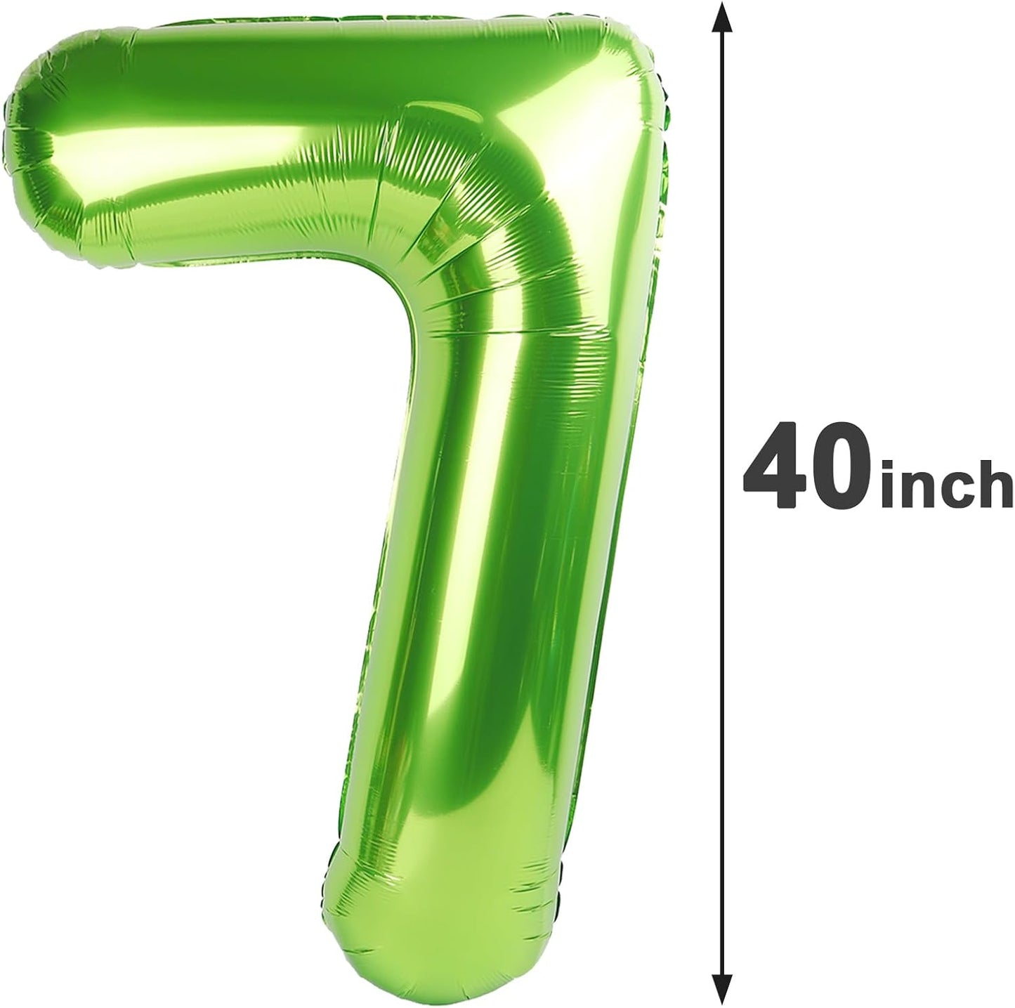 Light Green Number 7 Birthday Balloon 40 Inch, Digital Balloons for 7 17 27 70 77 Party Celebration Decorations Supplies,Light Green Mylar Foil Numbers Balloon for Seven Wedding Anniversary