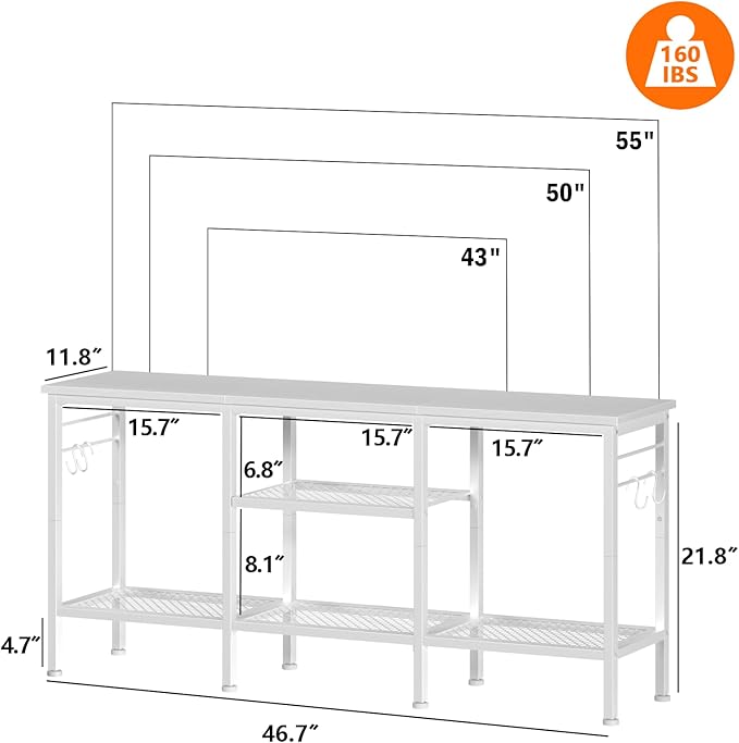 Furologee TV Stand for TVs up to 55 Inch, Entertainment Center - Image 2