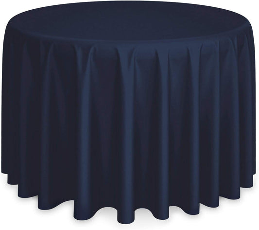 Lann's Linens - 10 Premium 132" Round Tablecloths for Wedding/Banquet/Restaurant - Polyester Fabric Table Cloths - Navy Blue