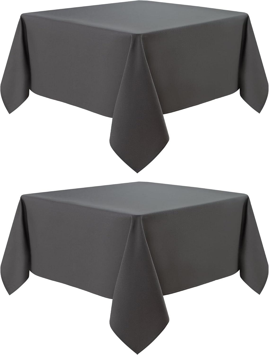 2 Pack Square Table Cloth 52X52 Inch Grey Washable Fabric Tablecloth Polyester Solid Dining Table Cover for Birthday Party Dinner Holiday Outdoor Indoor