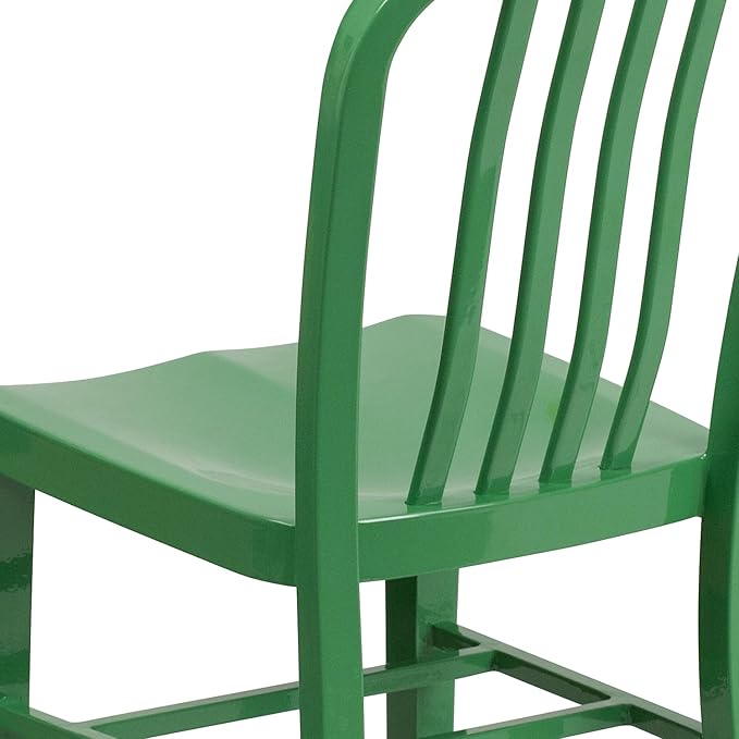 Flash Furniture Commercial Grade Green Metal Indoor-Outdoor Chair - Image 6