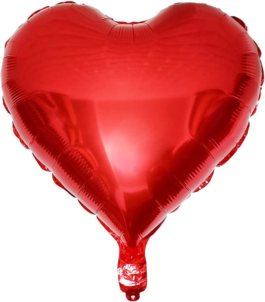 10Pcs Red Foil Heart Shaped Balloons 18 Inch Heart Mylar Balloons For Baby Shower Wedding Valentine Decorations Love Balloons Party Decorations