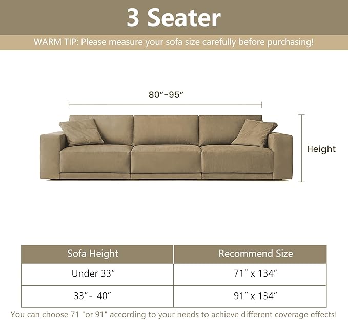 MYSKY HOME Boho Couch Cover Sand Sofa Covers Washable, Farmhouse Sofa Slipcover - Image 5