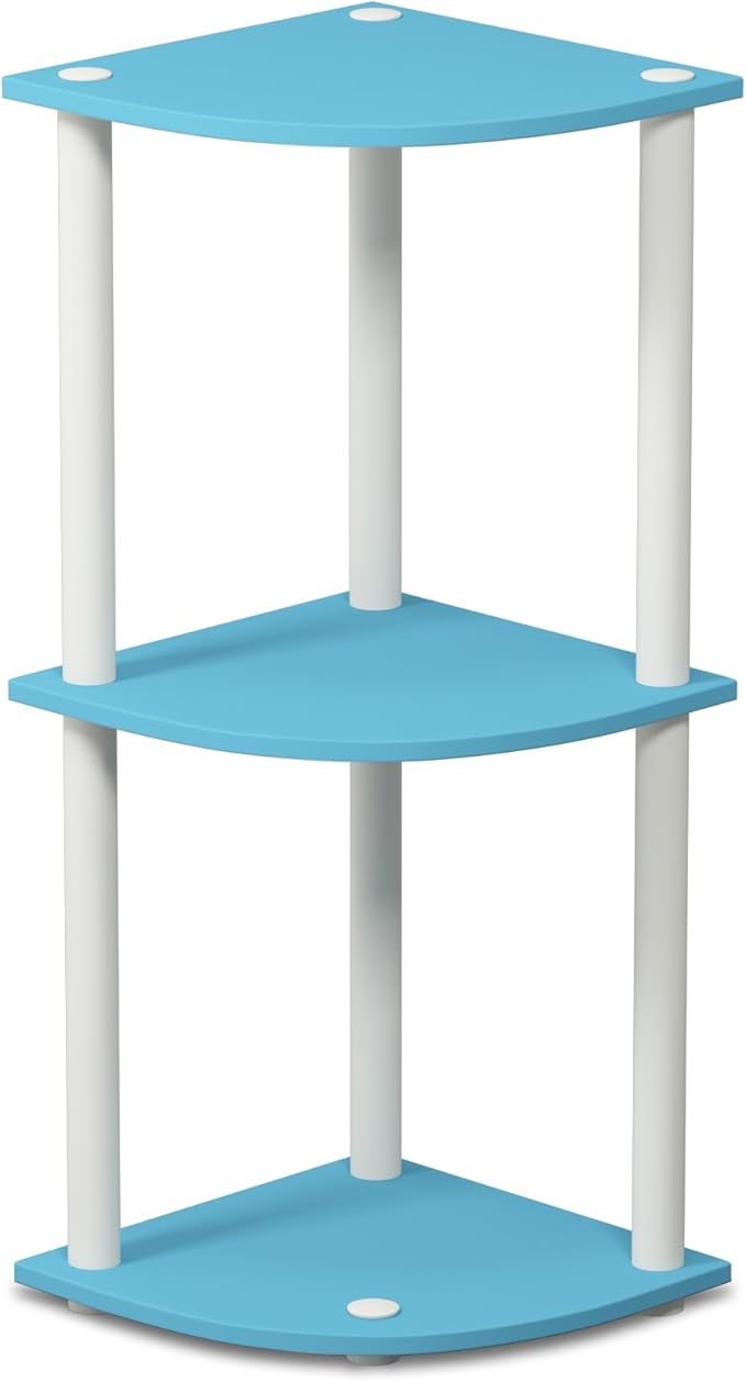 Furinno TURN-N-TUBE Corner Shelf, 3-Tier Corner Bookshelf, Display Storage - Image 7