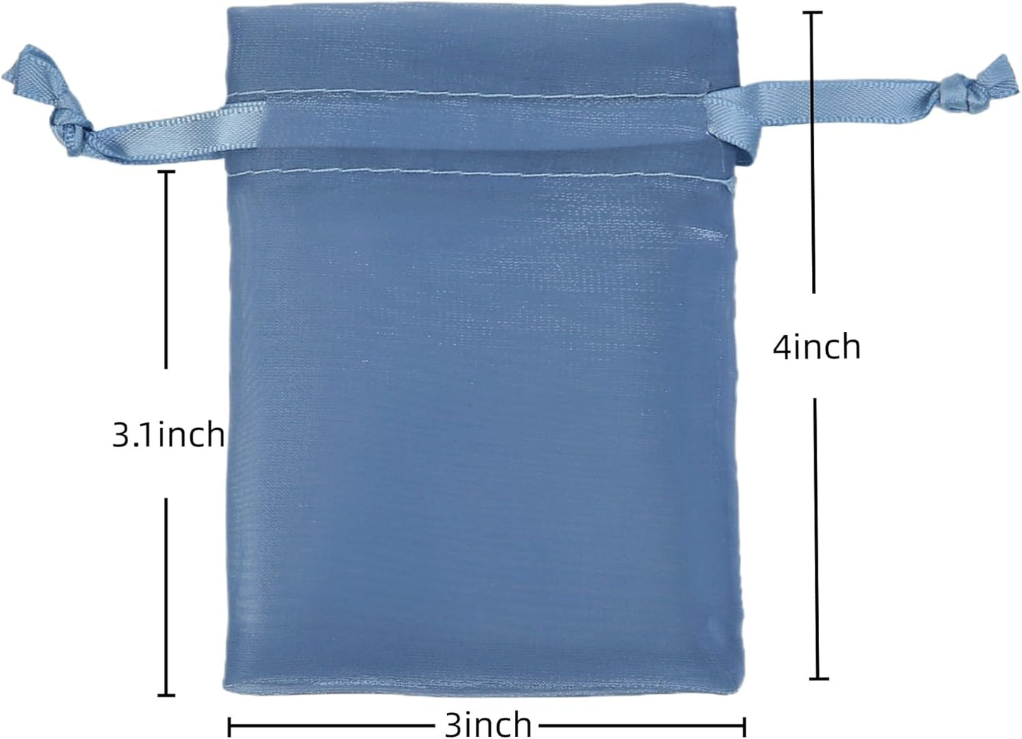 20 Pcs Dark Blue Small Organza Bags 3X4 inch for Wedding Favors with Drawstring, Mini Mesh Gift Bags Jewelry Pouch for Candy Bridal Shower Party Favor Baby Shower Christmas