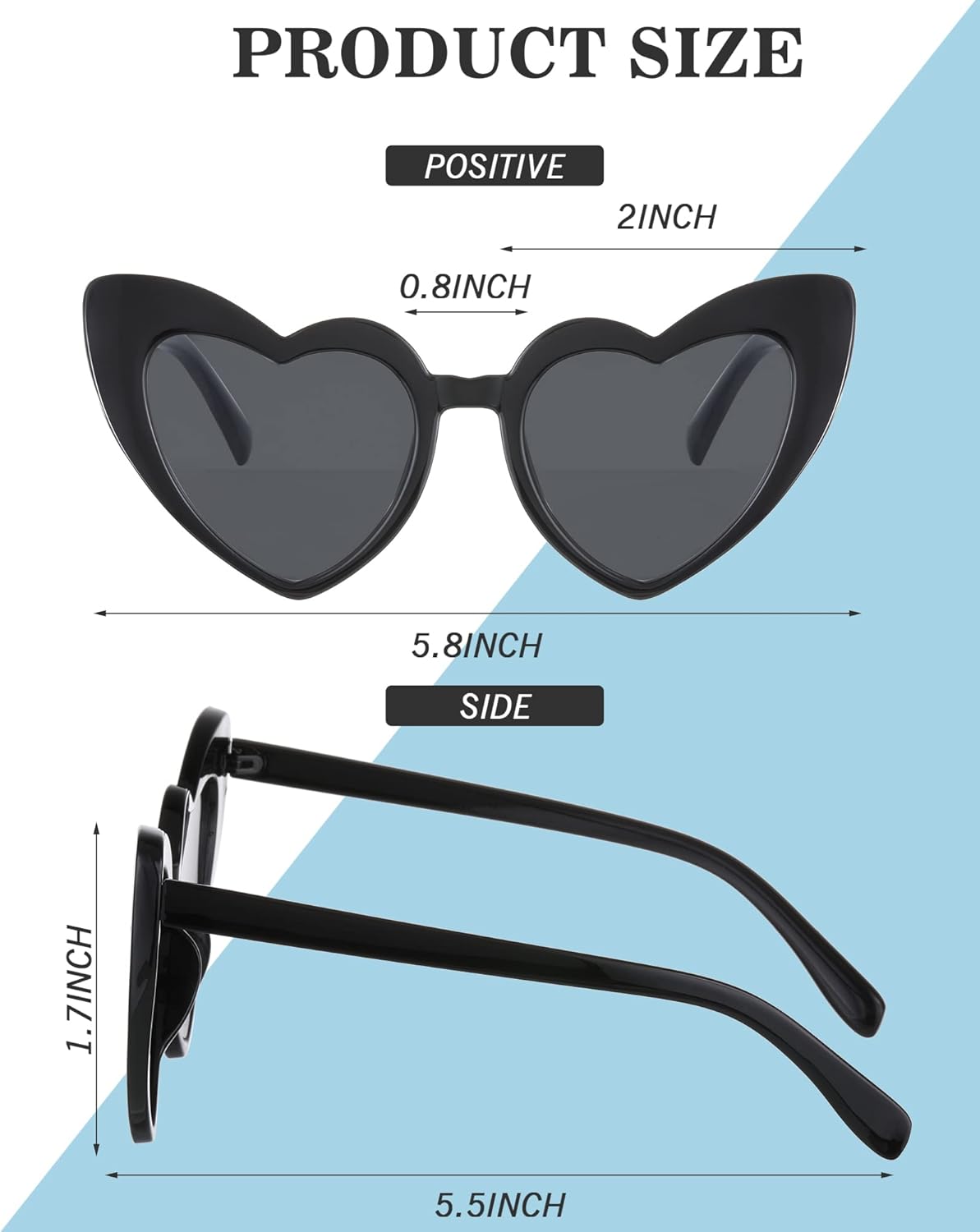 Flutesan 20 Pairs Retro Heart Sunglasses Vintage Cat Eye Heart Glasses Women Bachelorette Bride Sunglasses Bulk