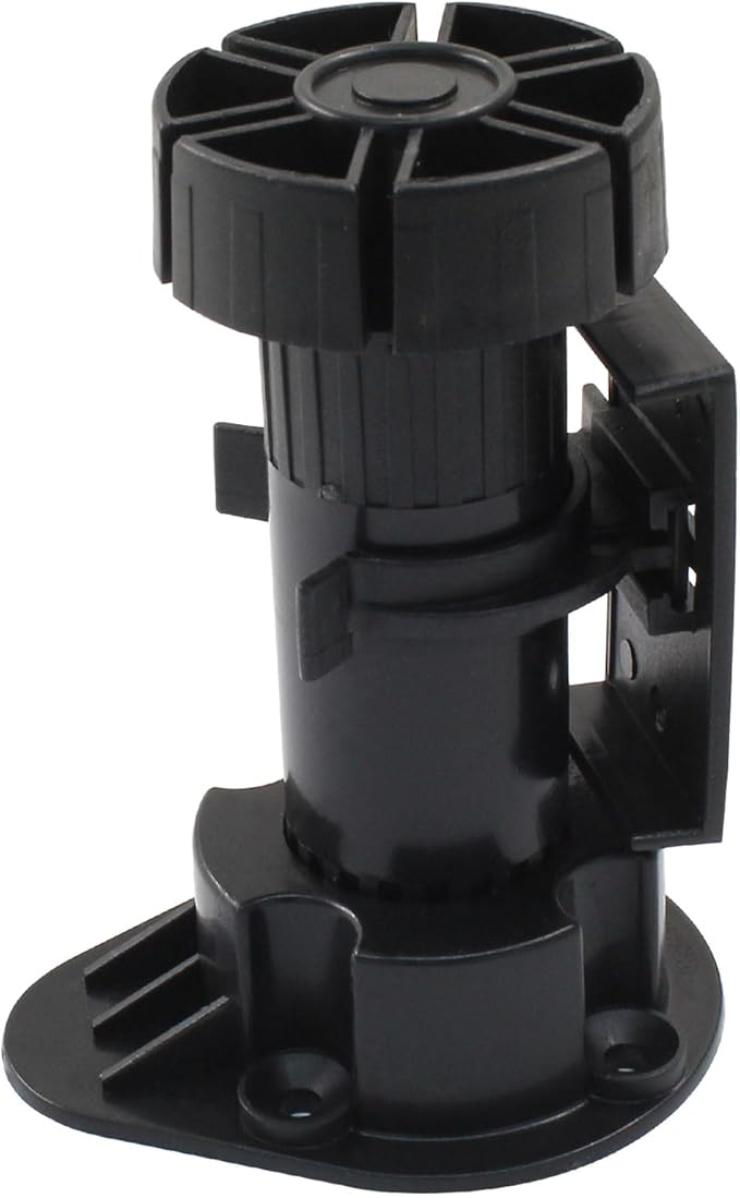 Jiozermi 12 Pack Black Plastic Cabinet Legs, Adjustable Furniture Feet by Jiozermi