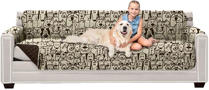 Sofa Shield® Couch Slip Covers for Dogs, Reversible Furniture Protector by SofaShield