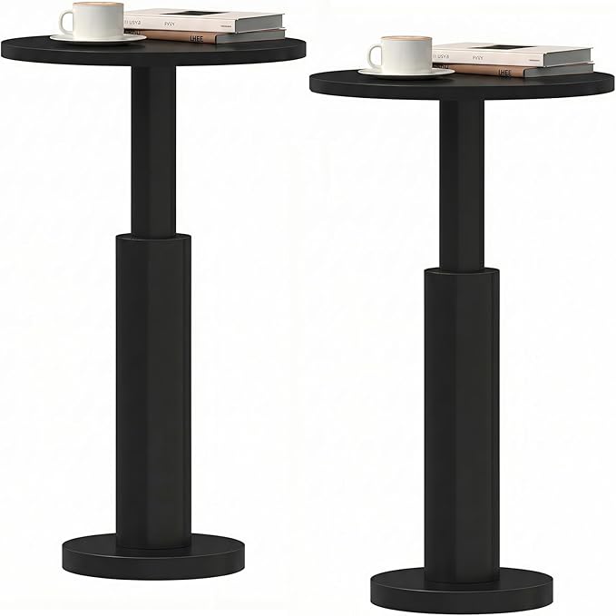 LAATOOREE Small Round Side Tables Set of 2, Drink Tables, Accent Coffee Tables by LAATOOREE