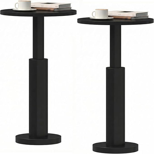 LAATOOREE Small Round Side Tables Set of 2, Drink Tables, Accent Coffee Tables by LAATOOREE