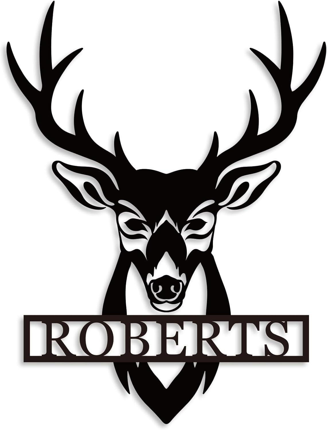 Personalized Deer Head Metal Sign | Christmas Deer | Custom Metal Deer Sign | Deer Antlers Sign | Outdoor Wall Decor | Last Name Sign | Deer Monogram | Wall Decor Rustic Home | Housewarming Gifts