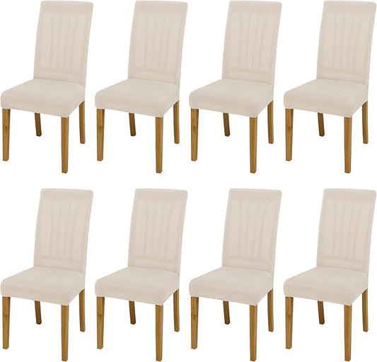BIETYONE Stretch Dining Chair Covers Set of 8, Soft Removable Washable Kitchen by BIETYONE