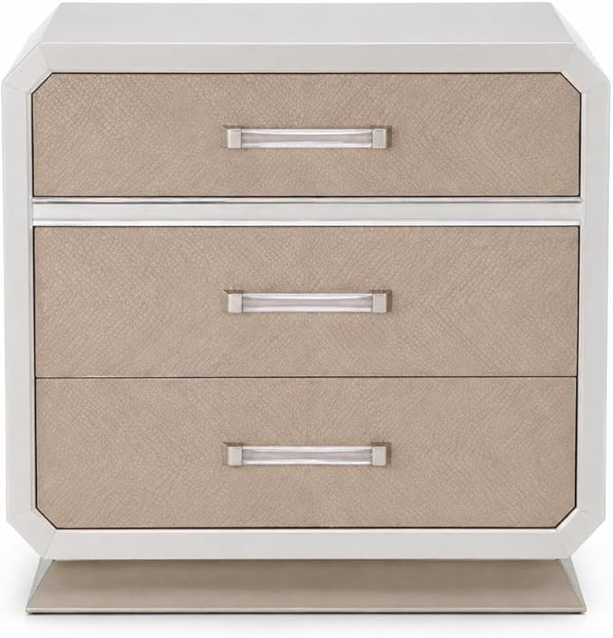 First of a Kind Nightstand Modern Glam Wood Bedside Table Dior Collection Two - Image 2