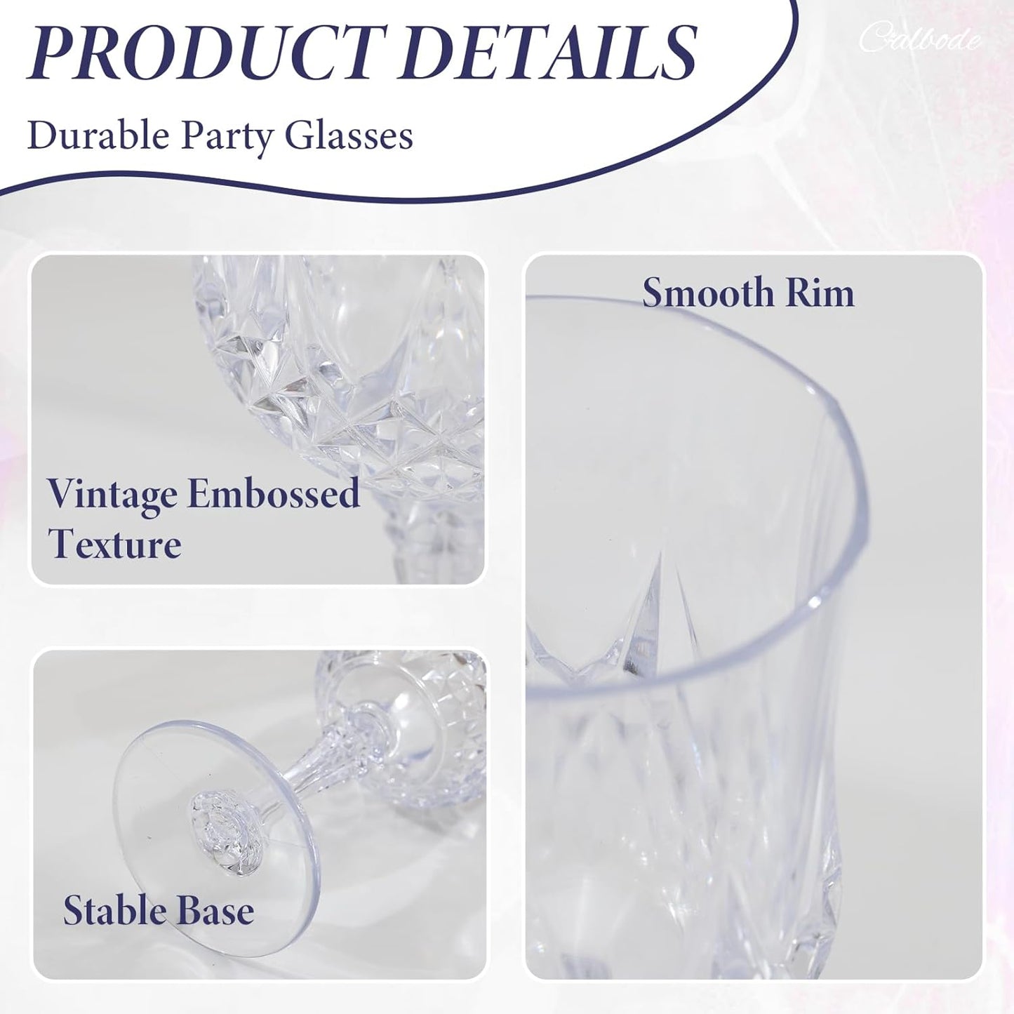 24 Pcs Plastic Wine Glasses 7oz – Unbreakable Clear Plastic Goblets for Parties Reusable & Dishwasher Safe Ideal for Weddings, Bars, and Every Celebration