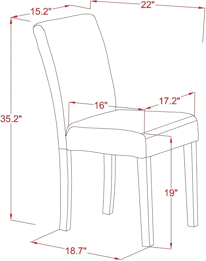 East West Furniture ABP1T73 Abbott Parson Dining Room Chairs - Image 3