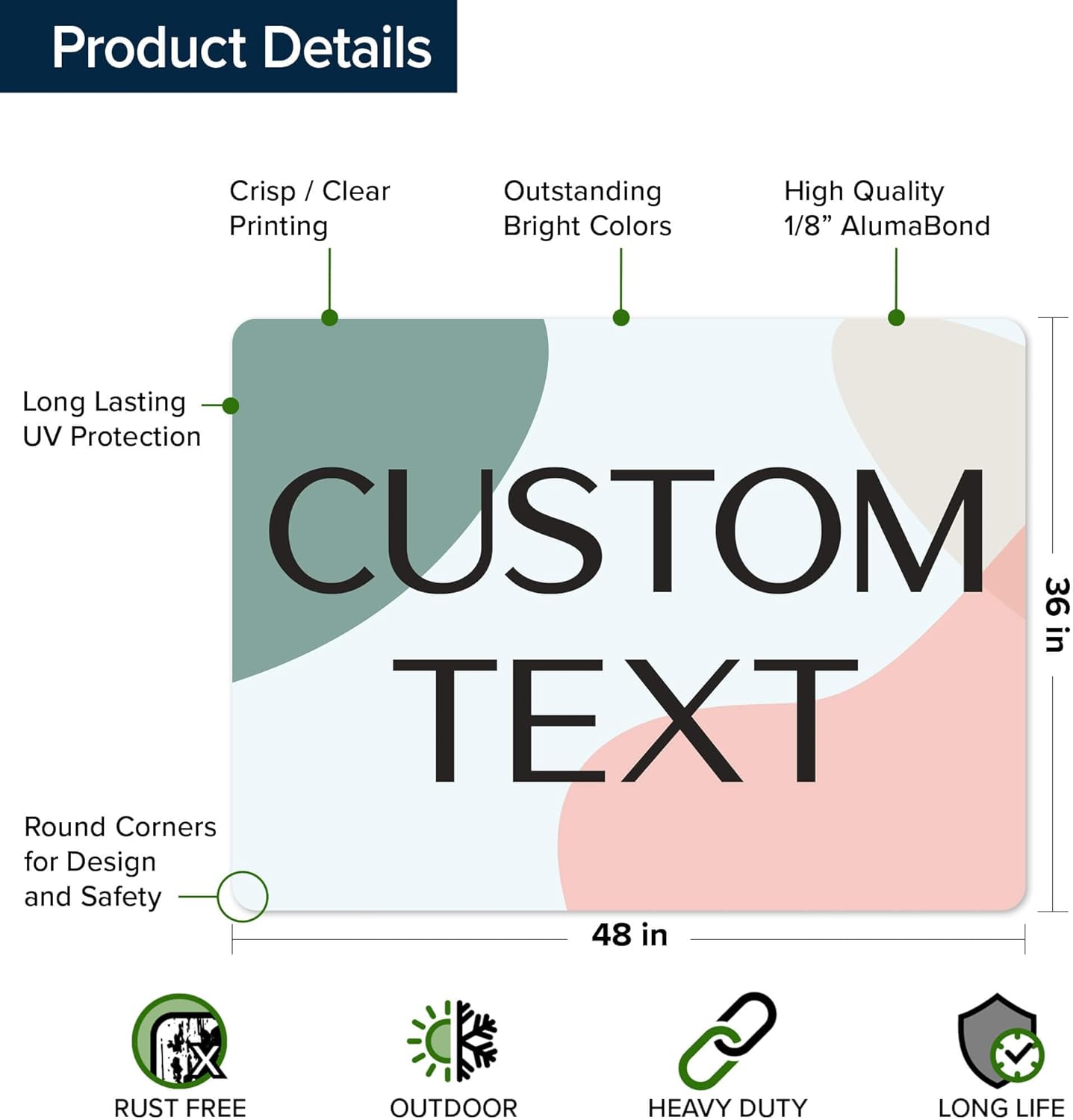 Custom Sign, Custom Street Sign, 11 Font Colors, 13 Font Styles, 4 Hole Options, 22 Sizes, 36x48 Inches, Rust Free DiBound, Fade Resistant, Made in USA by My Sign Center (Minimalist)