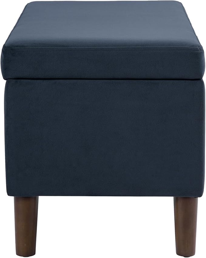 HomePop Malmo Decorative Storage Bench -Blue Velvet - Image 6