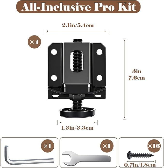 Heavy Duty Leveling Feet, 4 Pack Adjustable Furniture Levelers - Image 7