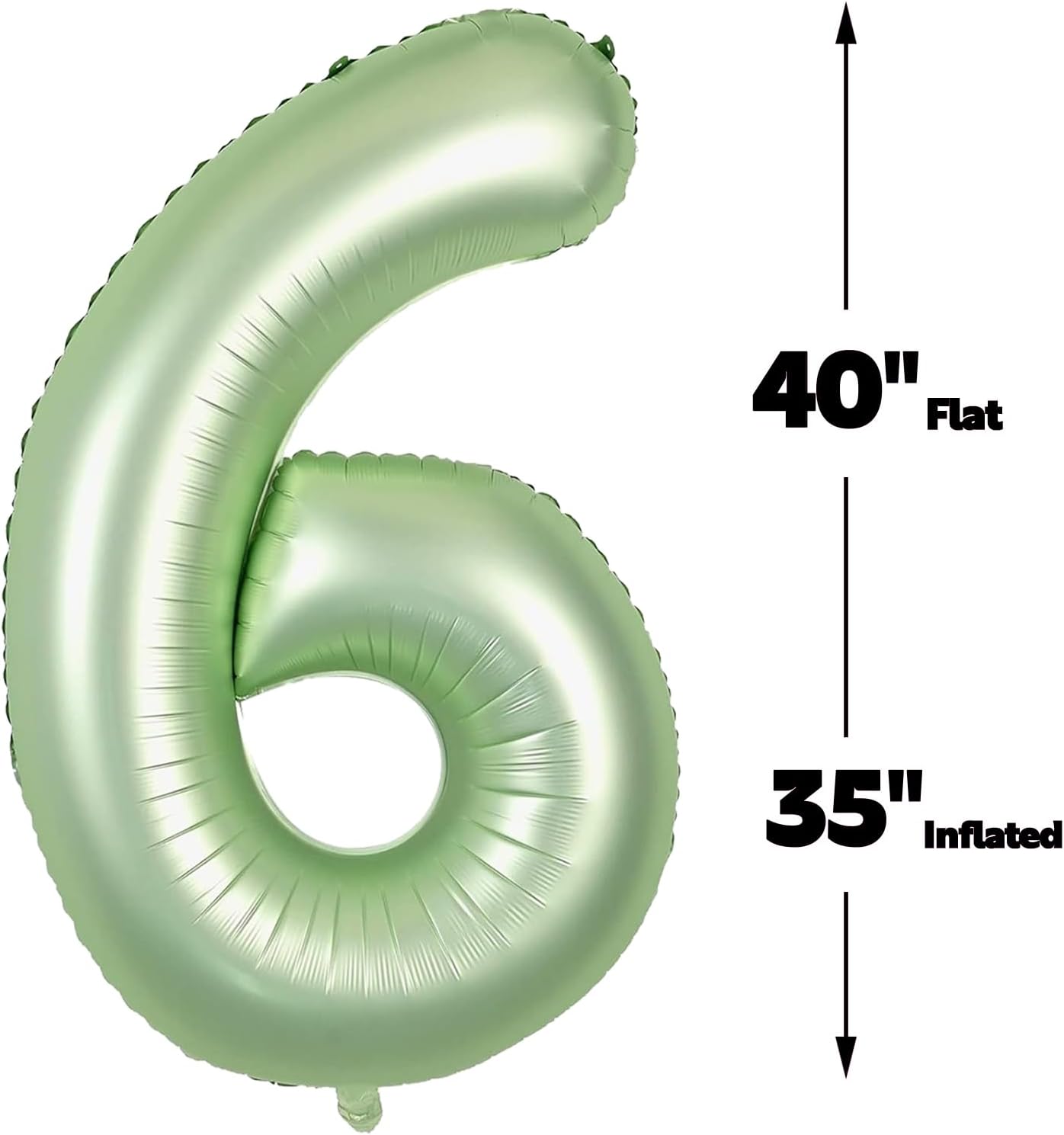 2026 Sage Green 40 Inch Mylar Foil Number 6 Balloon, Birthday Balloons for 6 16 Boy Girl Party Decorations Supplies,Oliver Green Big Helium Balloon Numbers for 26 36 46 60 Men Women Anniversary