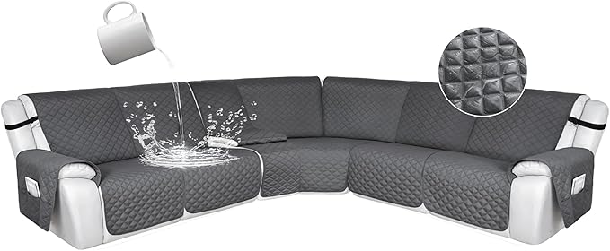 HDCAXKJ 100% Waterproof Reclining Sectional Couch Covers L Shape Recliner Sofa by HDCAXKJ