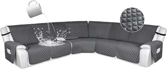 HDCAXKJ 100% Waterproof Reclining Sectional Couch Covers L Shape Recliner Sofa by HDCAXKJ