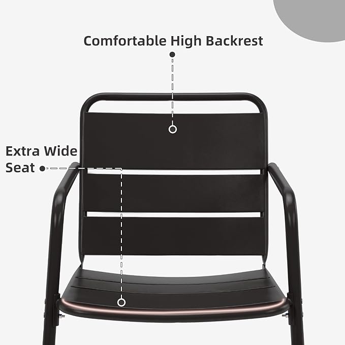 MELLCOM 3 Piece Patio Set, Small Patio Furniture Set - Image 7